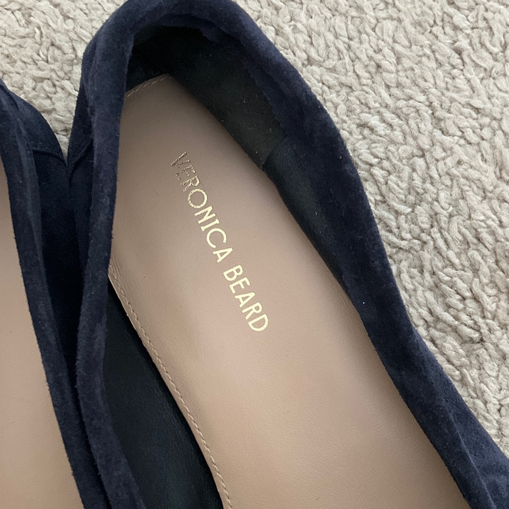 Veronica Beard Navy Suede Woven Loafers - Picture 4 of 9